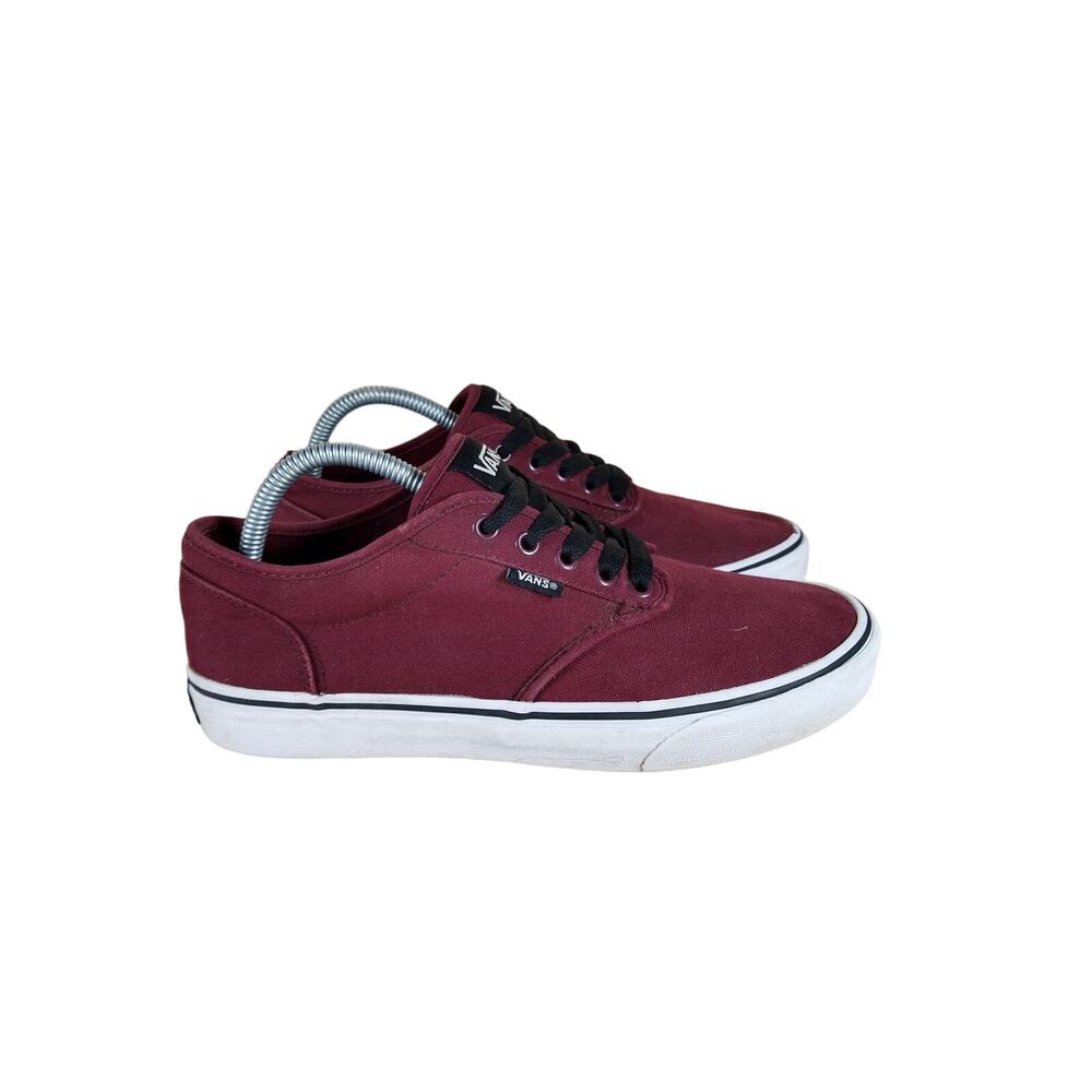 Vans Maroon Canvas Low-Top Sneakers with Black Laces